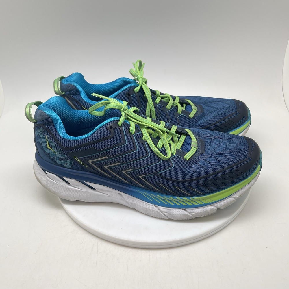 Hoka One One Sneakers Mens 10 Clifton 4 Blue 1016723 TBJGR Running Athletic Shoe